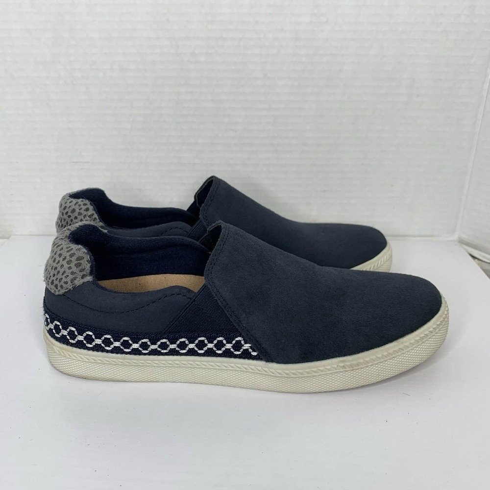 Earth Origins Zandel Blue Suede Slip-On Sneakers Women's Size 8.5